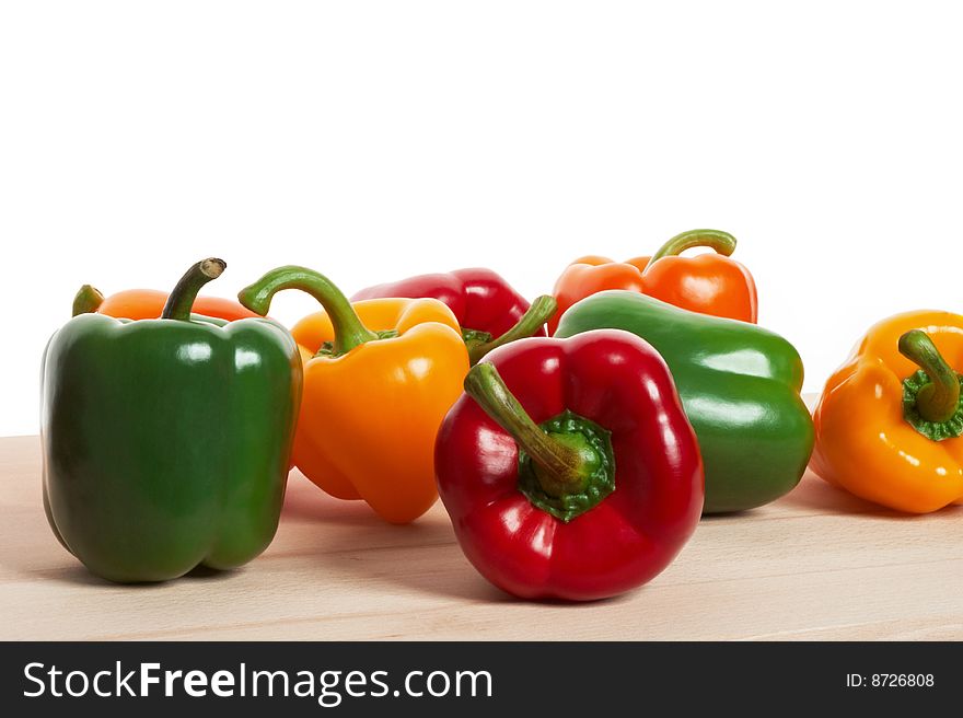 Vegetables - Peppers on white background