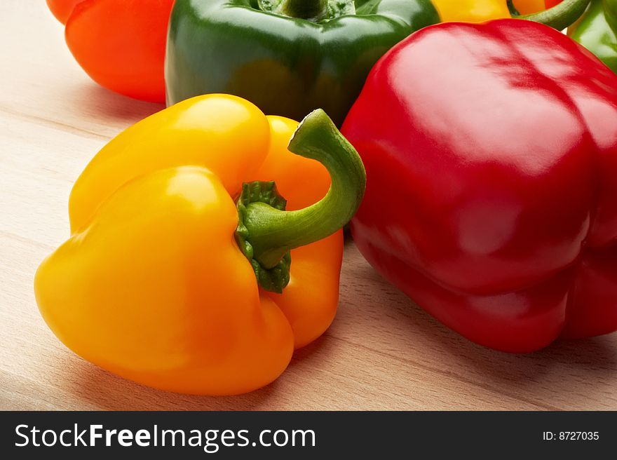 Peppers on cutting board