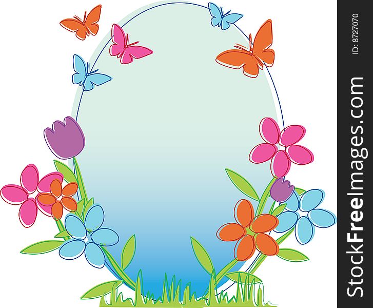 The vector illustration contains the image of spring frame