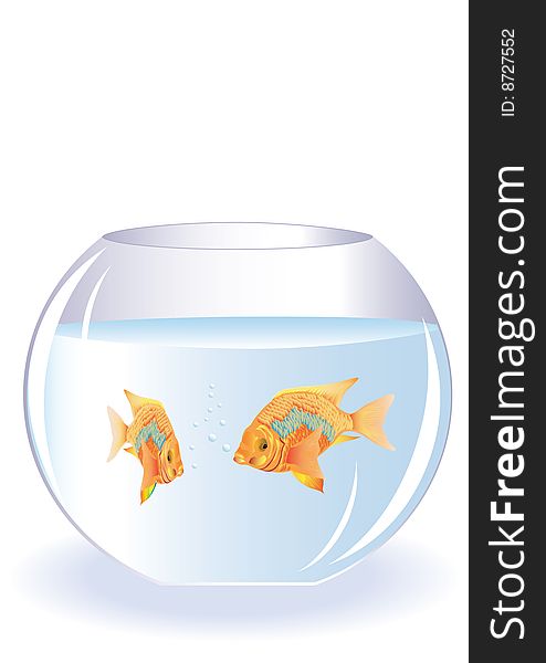 Fish in aquarium, background vector