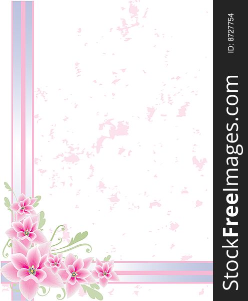 Decorative pink floral background, vector