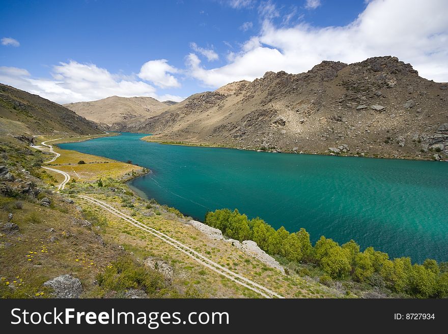 Beautifil Blue Lake Landscape, New Zealand