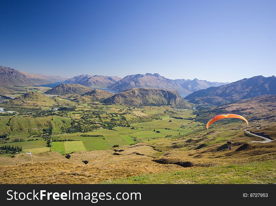 Paraglider in the Mountains