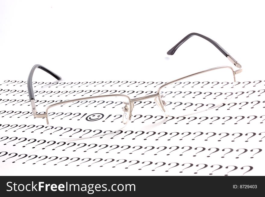 Glasses on a white background