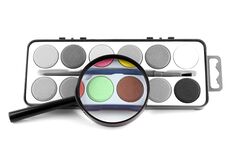 Magic Magnifying Lens And Paints Stock Photo Magic Magnifying Lens And Paints Stock Photo