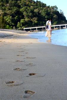Footprints On Beach Stock Photos Footprints On Beach Stock Photos