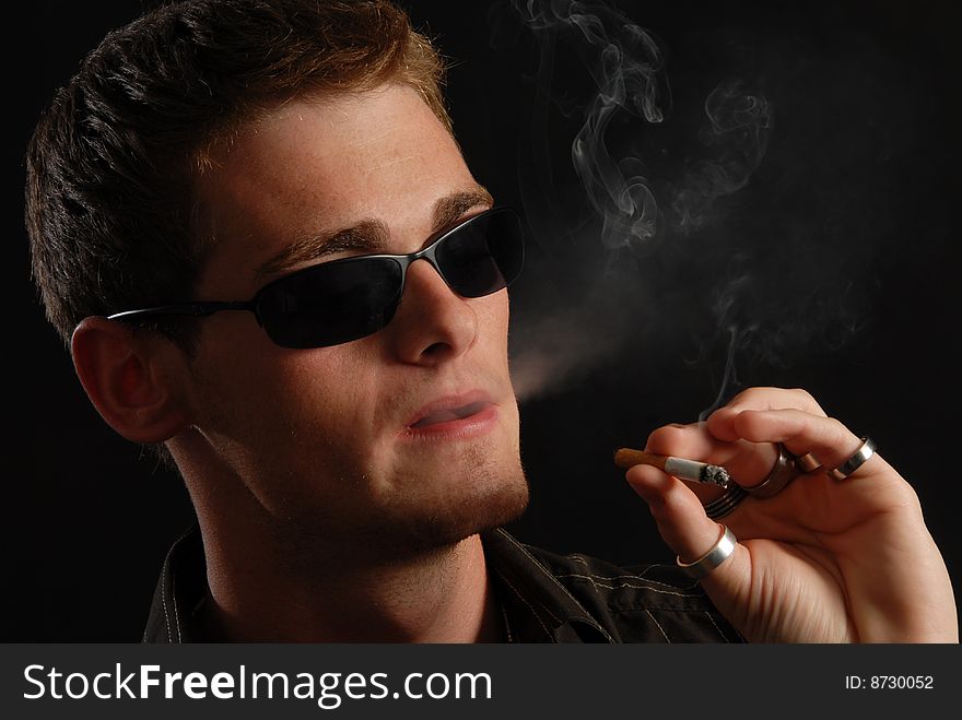 Young man with a cigarette