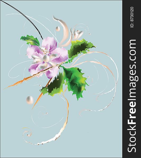Abstract vector illustration made of flower and pearl. Abstract vector illustration made of flower and pearl
