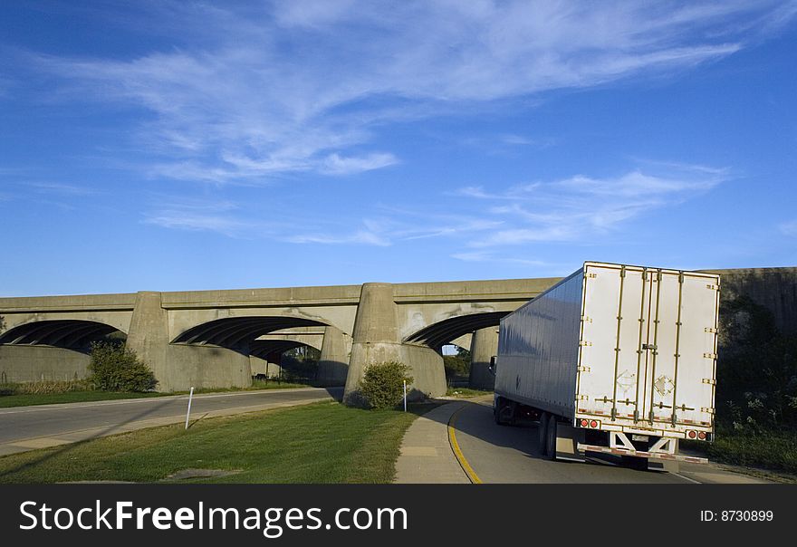 Truck on the road of the west