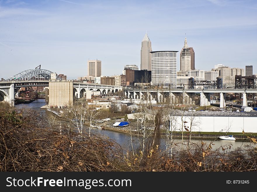 Downtown Cleveland - seen during late autumn.