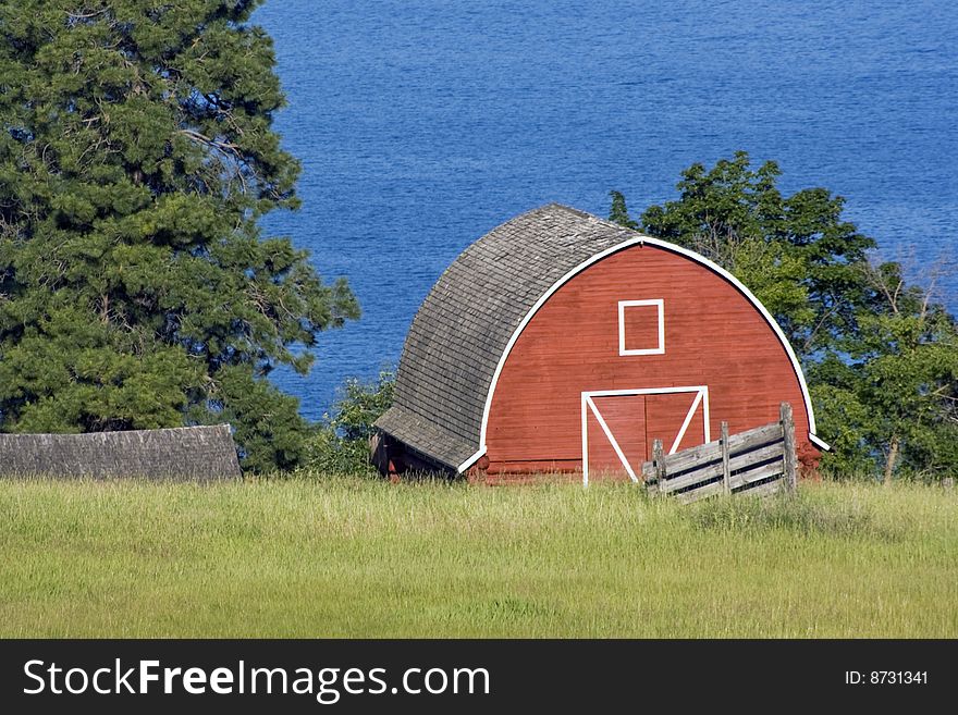 Barn by the Lake