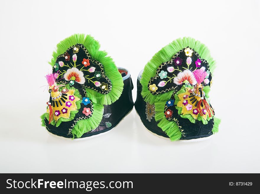 Chinese folk art, handmade cloth shoes.