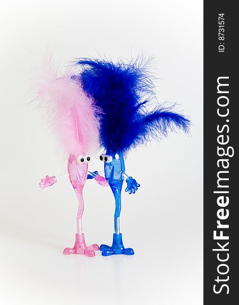 Illustrations,two color puppets at conversations