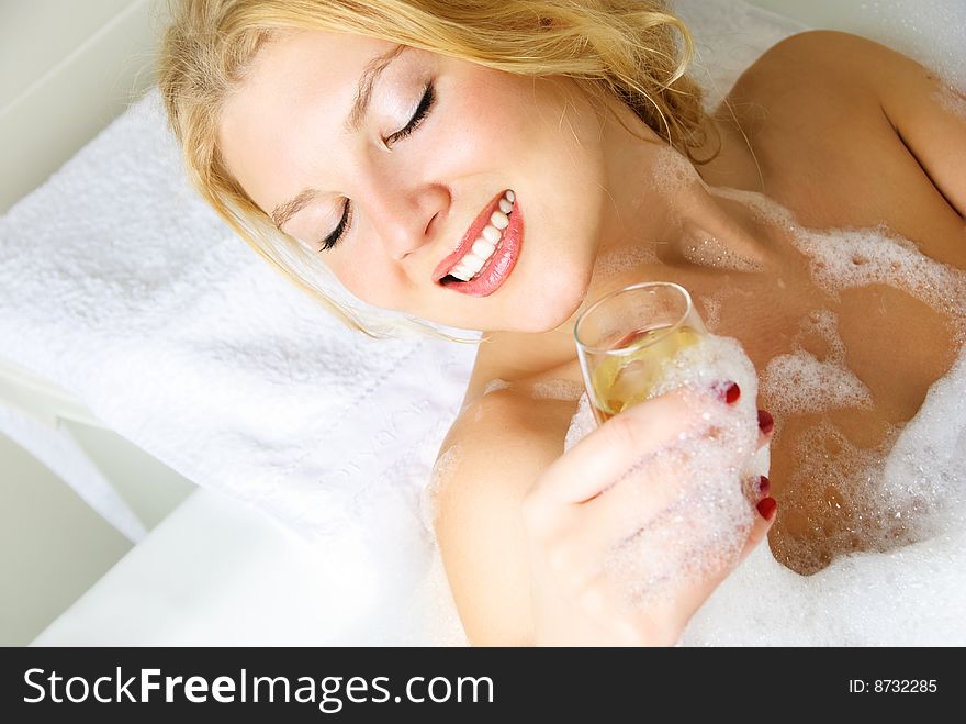 Young Woman Taking A Bath