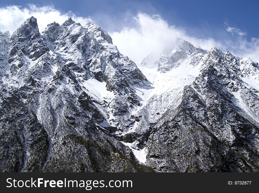 High Mountains. Caucasus. Tsey. Ossetia