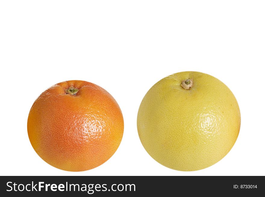 Very Tasty Grapefruits On A White.