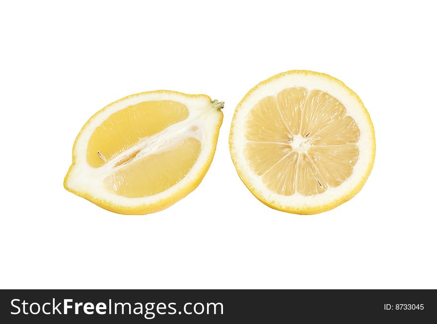 Half of  juicy lemon and grapefruit isolated  on a white background. Half of  juicy lemon and grapefruit isolated  on a white background.