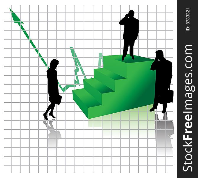 Successful Business People On Stairs