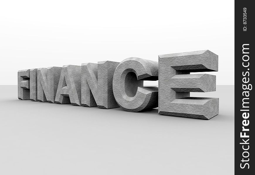 Digitally created word finance with concrete texture. Digitally created word finance with concrete texture.