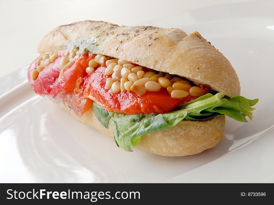 Sandwich with a salmon