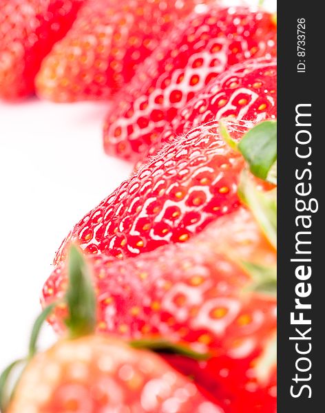 Fresh juicy strawberry isolated on white