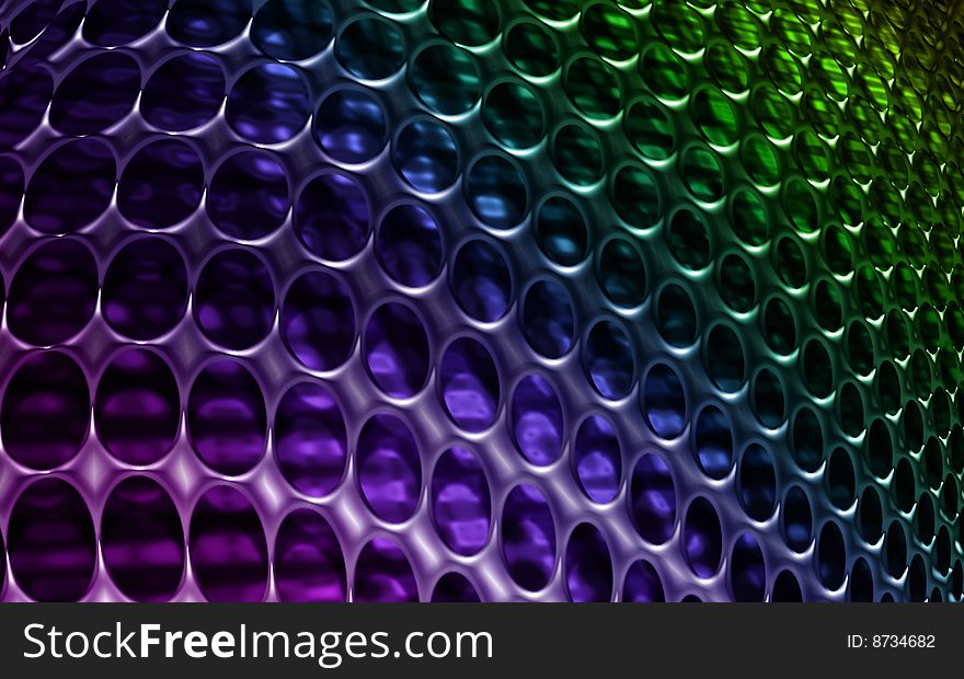 The chrome 3D rainbow net