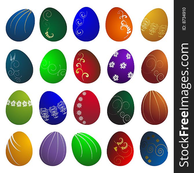 Easter eggs, vector set