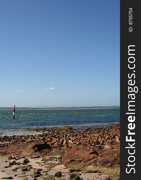 A rocky beach in Port Stevens Australia. A rocky beach in Port Stevens Australia
