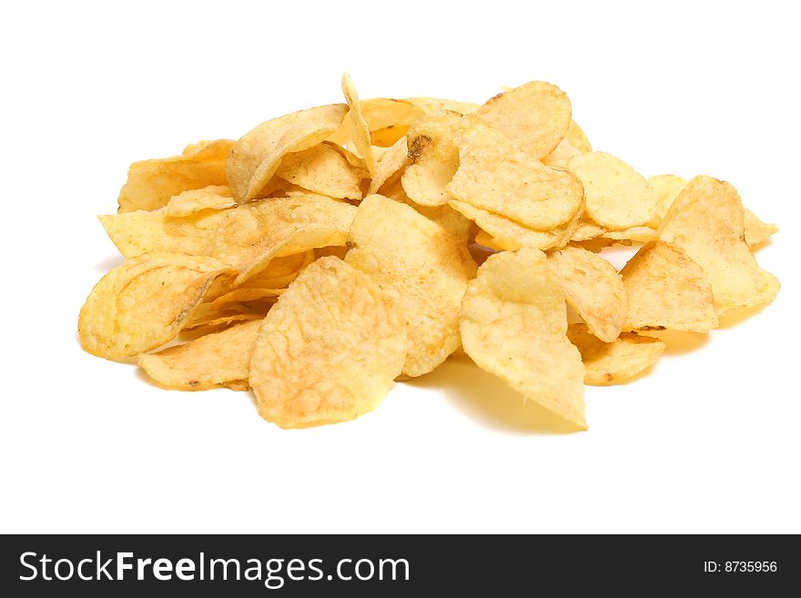 Snack chips potato  isolated on white background