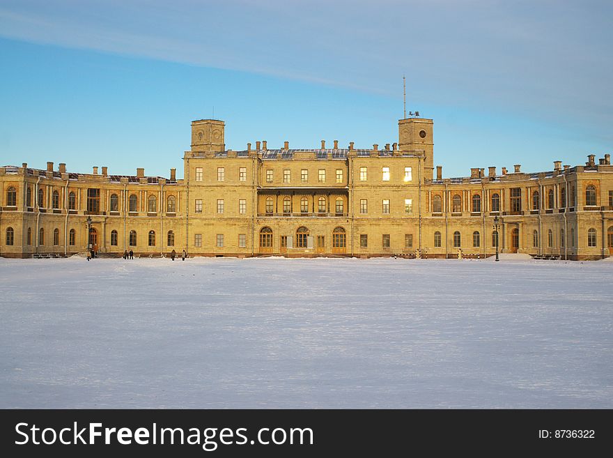 Gatchina palace in winter