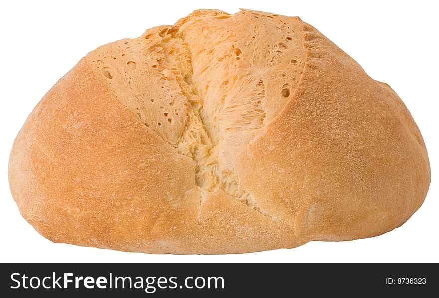 Typical italian handcrafted bread on white background