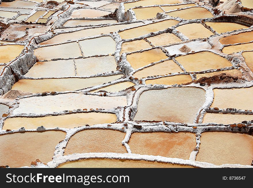 Since pre-Inca times, salt has been obtained in Maras by evaporating salty water (provided by a nearby subterranean stream) in the sun, leaving the salt behind. In the mines there are thousands of salt-pools; when light is reflected there the effect is said to be quite stunning. Since pre-Inca times, salt has been obtained in Maras by evaporating salty water (provided by a nearby subterranean stream) in the sun, leaving the salt behind. In the mines there are thousands of salt-pools; when light is reflected there the effect is said to be quite stunning.