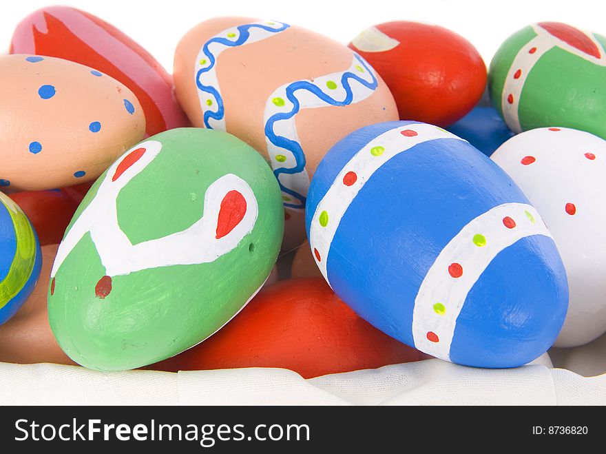 Child Colored Easter Eggs In A Box