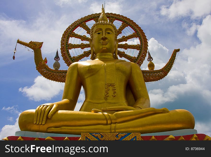 Big golden Buddha monument on the island of Samui, Thailand. Big golden Buddha monument on the island of Samui, Thailand