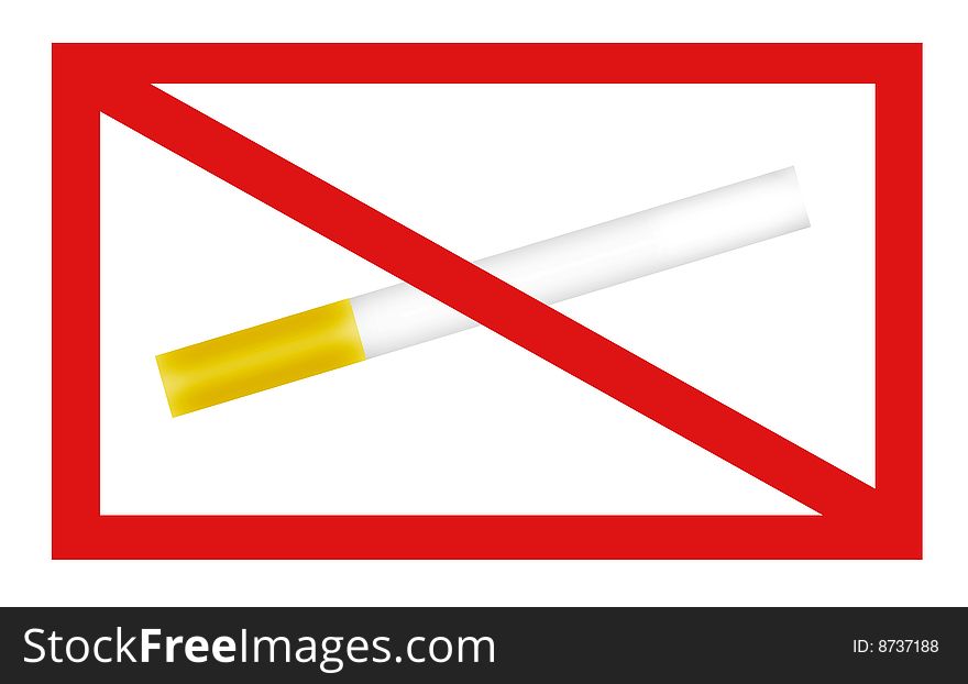 Square signal of don't smoking. White background. Square signal of don't smoking. White background