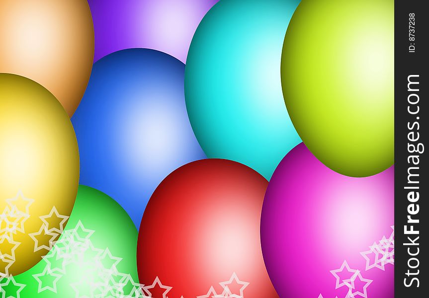 Balloon background with colors. Holiday abstract illustration