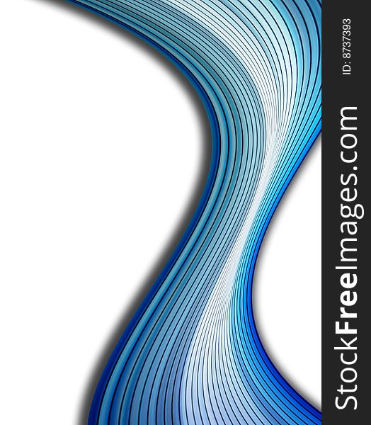 Blue dynamic wave on white background. abstract illustration. Blue dynamic wave on white background. abstract illustration