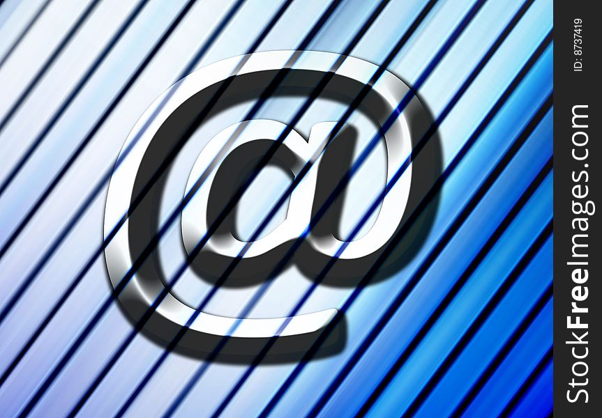 Email symbol on blue lineal background. illustration