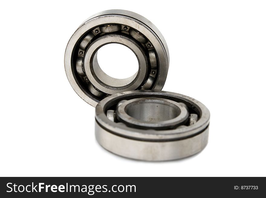 Ball bearings - a detail from a car gearbox. Ball bearings - a detail from a car gearbox