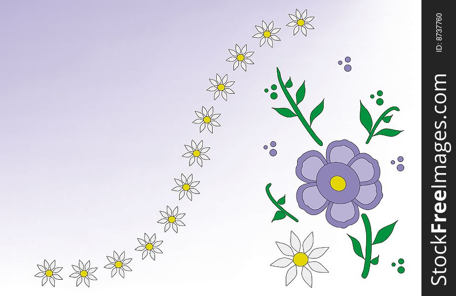 Background in Purple with flowers. Background in Purple with flowers