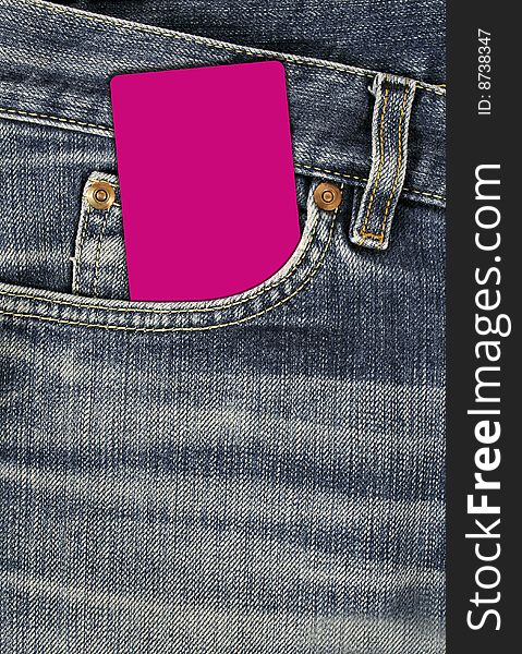 Jean texture with pocket and empty card