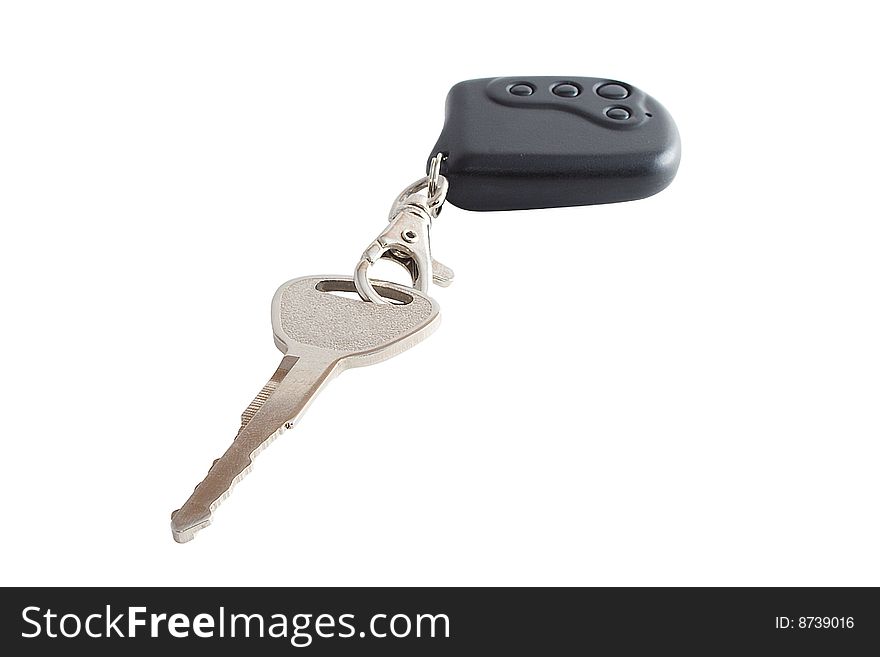 Car ignition key isolated on white background