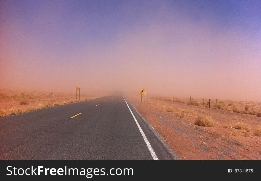 Dust carried by the wind has far-reaching effects, including the loss of nutrients and water-holding capacity from landscapes, and the speeding up of the melting of snow, which affects the timing and magnitude of runoff into streams and rivers. Low vegetation cover can especially be a problem in drought years in abandoned agricultural fields, which are generally dominated by annual plants. This means that the consequences of dust storms, including motor vehicle crashes, are high in a drought year and low in years with more precipitation. Future climate scenarios predict that drought conditions will worsen, and therefore more dust storms are likely. Photo: Dust storm near Winslow, AZ in April 2011. Seth Munson , USGS.