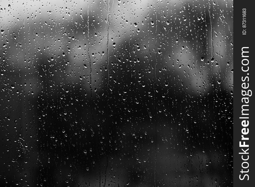 Rain drops on my office window. Rain drops on my office window.