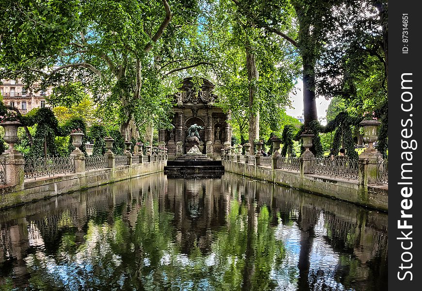 The Medici Fountain in the Luxembourg Gardens was built in 1630 by Marie de&#x27; Medici.
