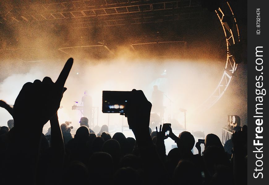 Silhouette People Photographing at Music Concert