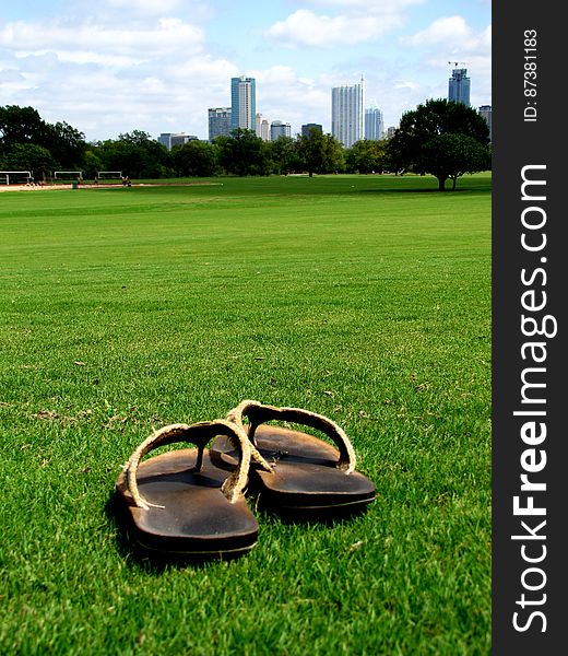 Sandals On Grass