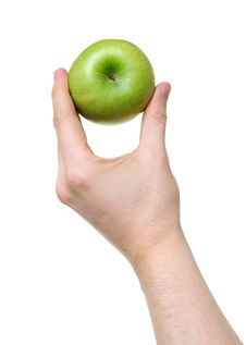 Hand Holding Green Apple Royalty Free Stock Image Hand Holding Green Apple Royalty Free Stock Image