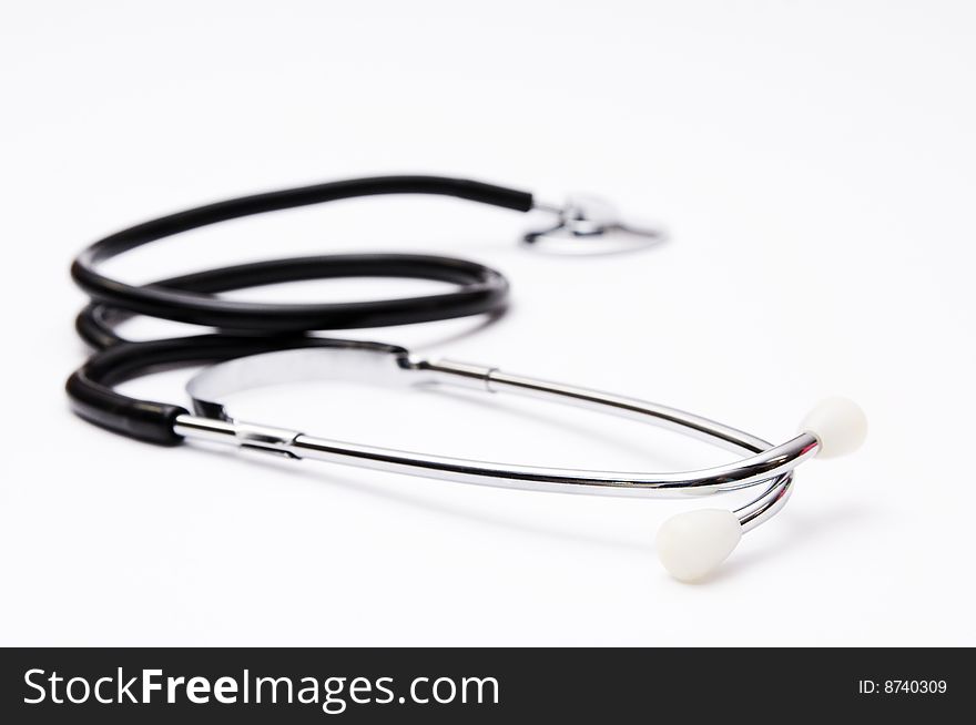 Stethoscope, medicine isolated on white background
