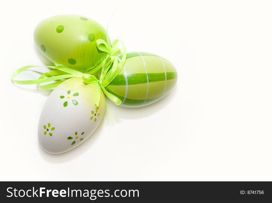 Easter eggs isolated on white